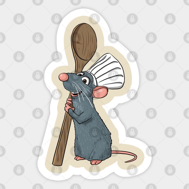 Remy the Little Chef from Ratatouille Sticker by Black Snow Comics